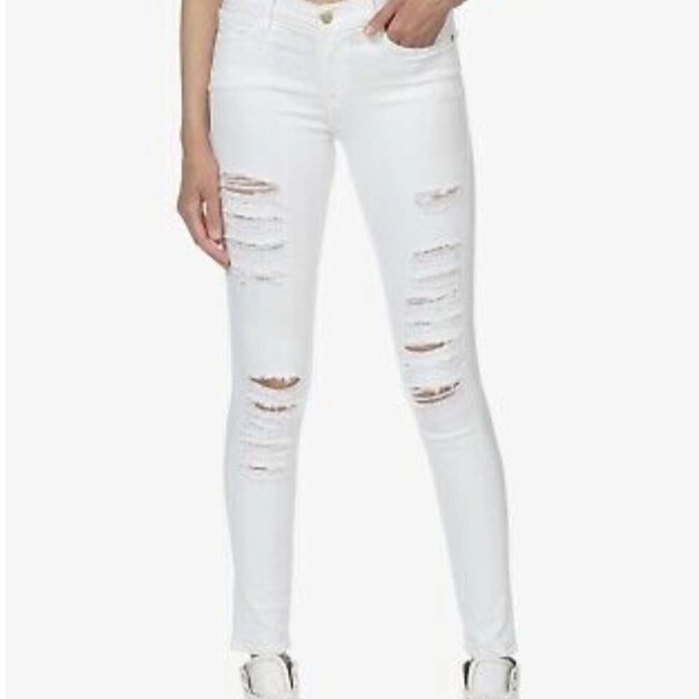 Frame Le Skinny de Jeanne white jeans